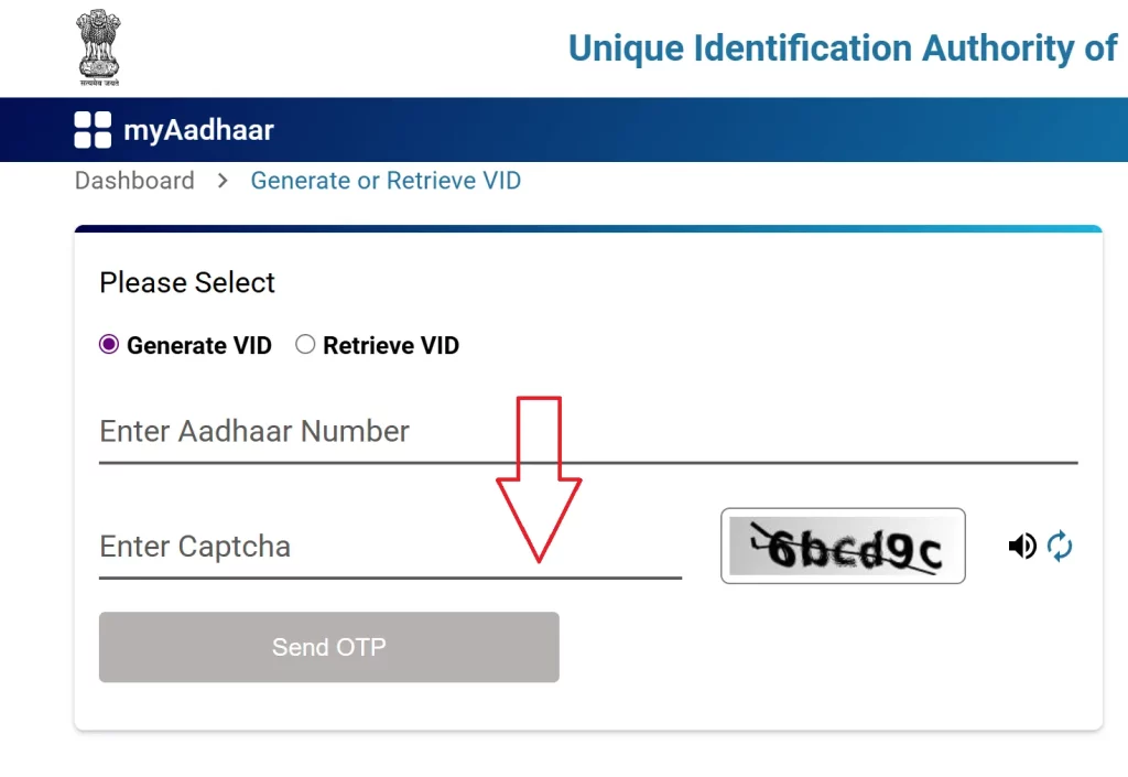 Generate Virtual ID Aadhaar Card 
